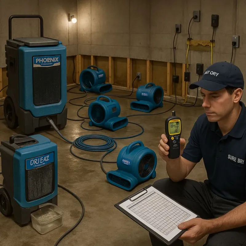 Structural Drying and Dehumidification process in Mason, NH
